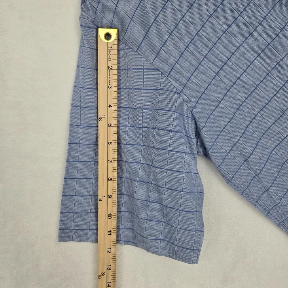 Ralph Lauren Polo Golf Polo Shirt Mens Small Blue Windowpane Short Sleeve Logo‎